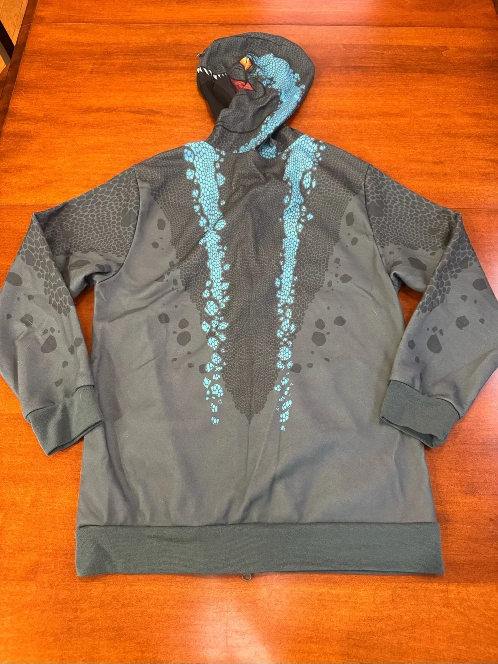 Jurassic World Youth 2XL Dinosaur Costume Full Zip Hoodie T-Rex Graphic